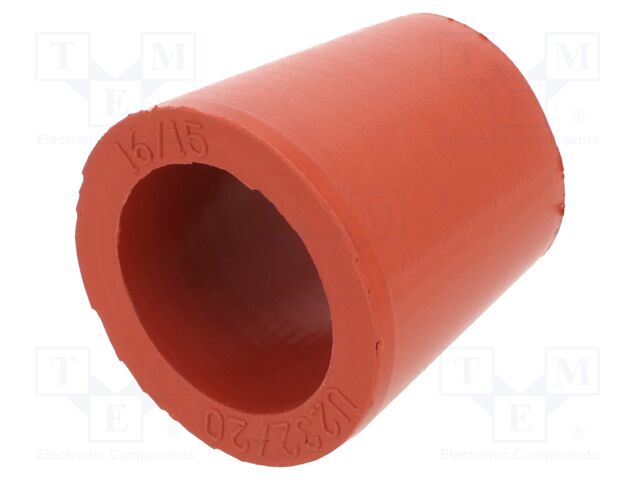 Grommet; caoutchouc; L: 19.5mm; -20÷200°C; Øcable: 15mm; red