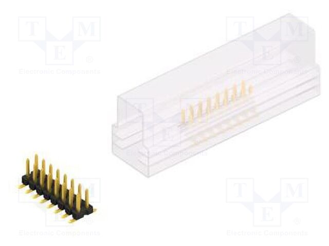 Connector: pin strips; pin header; male; PIN: 16; 2.54mm; SMT; 2x8