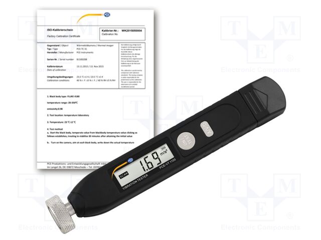 Vibrometer; 0,01÷199,9m/s2; 10÷1000Hz; 155x18.7x24mm