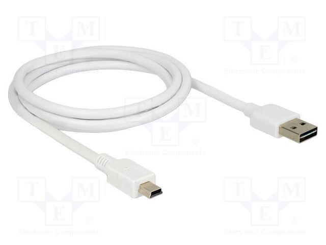 Cable; USB 2.0; USB A plug double sided,USB B mini plug; 1m