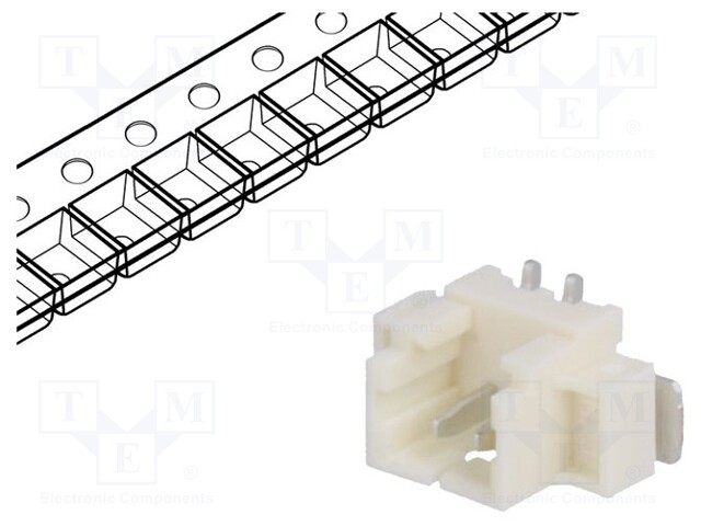Socket; wire-board; male; PicoBlade; 1.25mm; PIN: 2; SMT; 1A; tinned