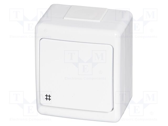 Touch switch; 250VAC; IP44; wall mount; white; No.of butt: 1