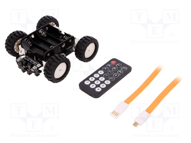 Wheeled chassis; 4WD, miniQ; white, black; 115x110x45mm; 4.5÷6VDC