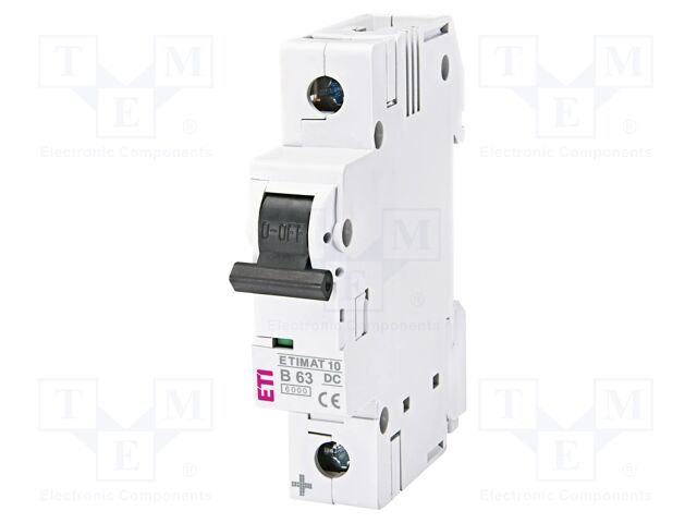 Circuit breaker; 220VDC; Inom: 63A; Poles: 1; Charact: B; 6kA; IP20