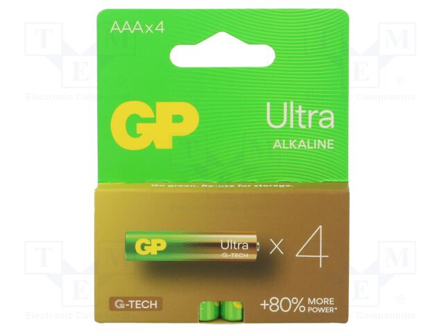 Battery: alkaline; AAA,R3; 1.5V; non-rechargeable; Ø10.5x44.5mm