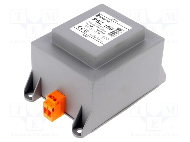 Transformer: mains; 160VA; 230VAC; 12V; Leads: terminal block; IP30