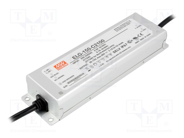 Power supply: switched-mode; LED; 151.2W; 36÷72VDC; 2100mA; IP67