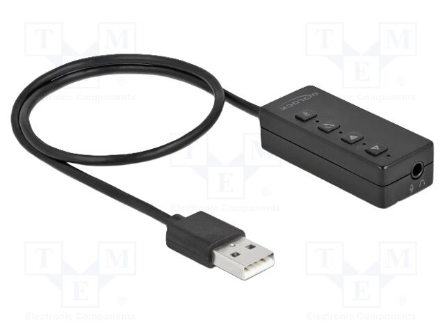 USB to JACK adapter; stereo,USB 2.0; black