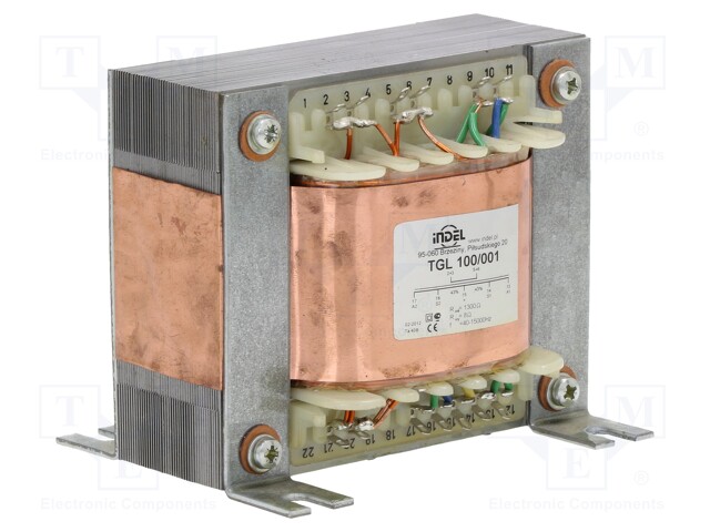 Transformer: speaker; 100VA; Sec.winding imped: 8Ω; 0.04÷15kHz