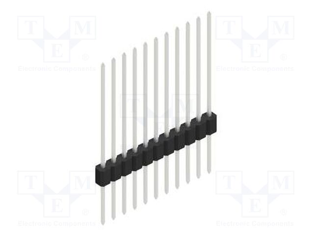 Connector: pin strips; pin header; male; PIN: 11; 1.27mm; THT; 1x11