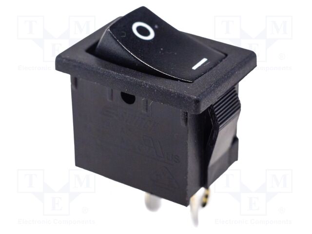 ROCKER; SPDT; Pos: 2; ON-ON; 8A/250VAC; black; none; Rcont max: 20mΩ