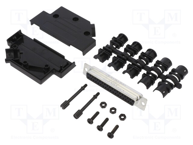 D-Sub; PIN: 37; female; unshielded; angled 45°; soldering; UNC4-40