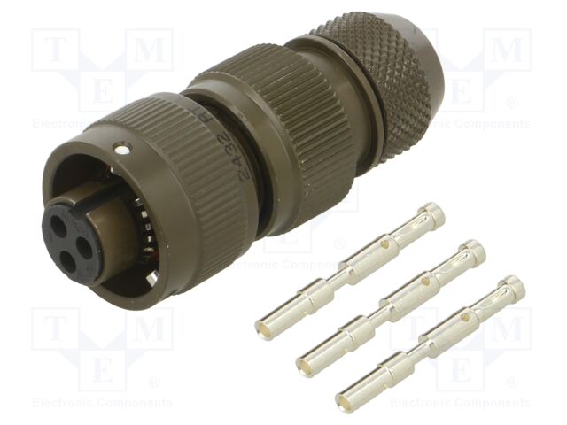 Connector: circular; VG95234; plug; female; PIN: 3; with contacts