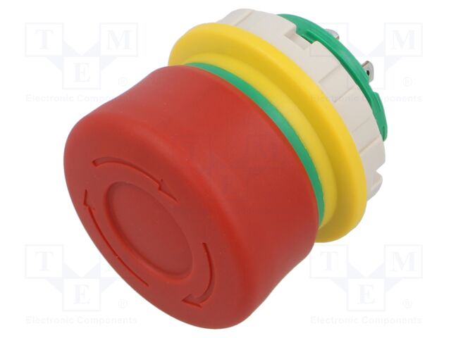 Switch: emergency stop; 22mm; Stabl.pos: 2; NC + NO; red; IP65; XW