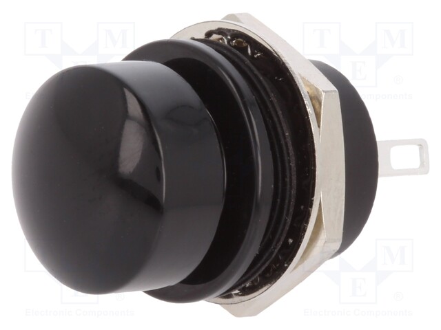 Switch: push-button; Pos: 2; SPST-NO; 5A/32VDC; black; Illumin: none