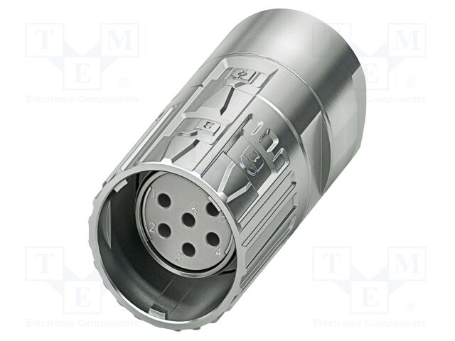 Connector: M23; plug; PIN: 6; crimped; straight; M23 PRO; 20A; 300V