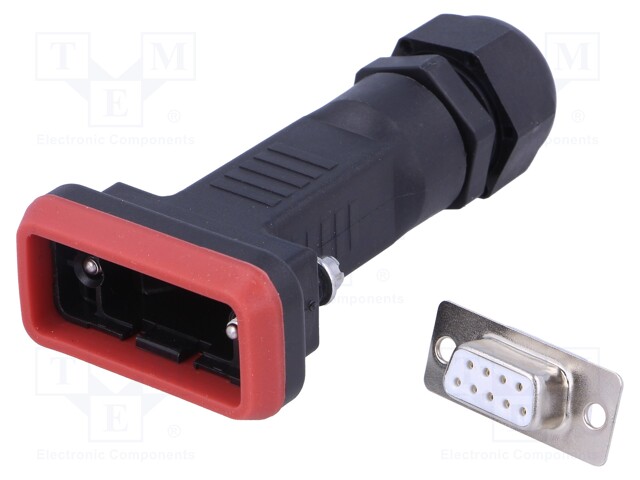 D-Sub; PIN: 9; female; for cable; soldering; Plating: gold flash