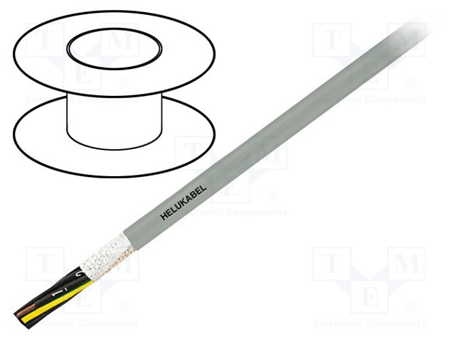 Wire: control cable; PURO-JZ-HF; 5G0,75mm2; PUR; grey; stranded; Cu