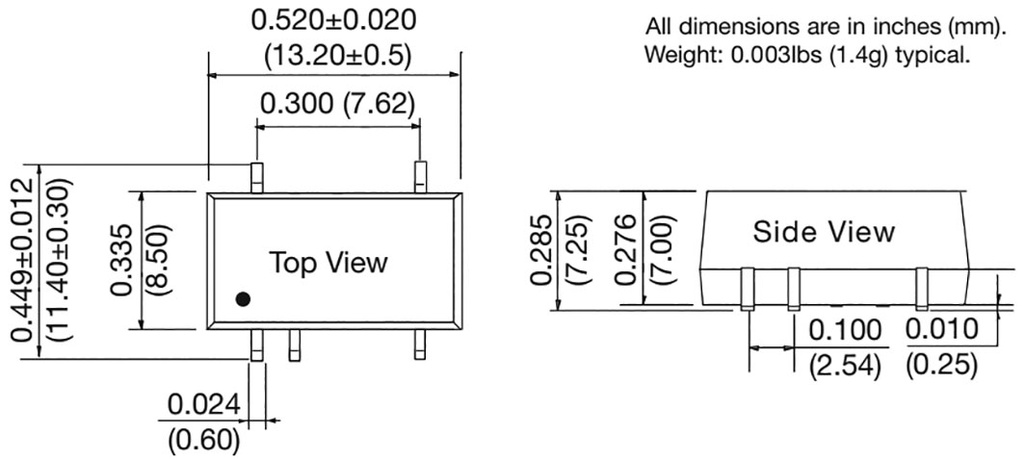 Converter: DC/DC; 2W; Uin: 4.5Ć·5.5V; Uout: 5VDC; Iout: 400mA; DIP8