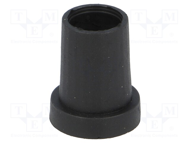 Knob; conical; thermoplastic; Shaft d: 6.35mm; Ø14x18mm; black