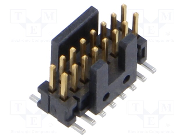 Connector: pin strips; male; PIN: 16; 1.27mm; gold-plated; SMT; reel
