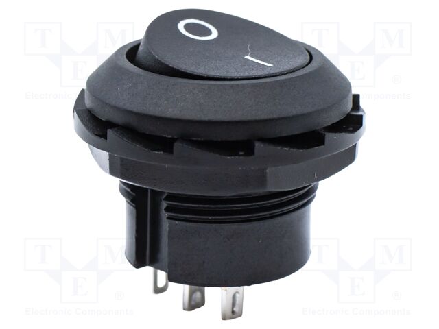 ROCKER SWITCH, SPDT, BLACK, PANEL