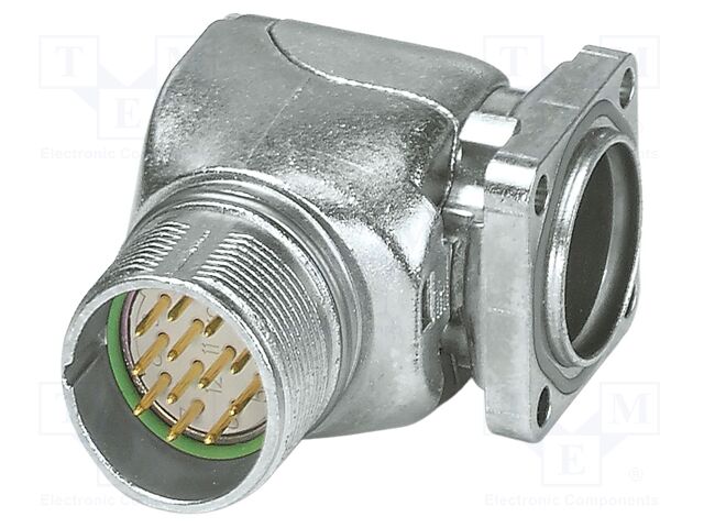 Connector: M23; socket; PIN: 19(16+3); soldering; angled; IP67; 74V