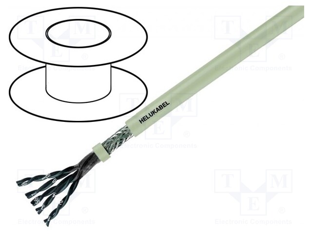 Wire; LiYCY-P; 20x2x1mm2; tinned copper braid; PVC; grey; 350V