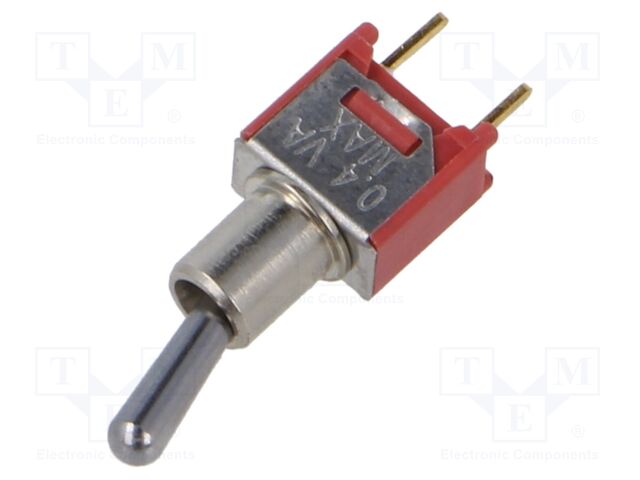 Switch: toggle; Pos: 2; SPDT; OFF-ON; 0.1A; Leads: for soldering