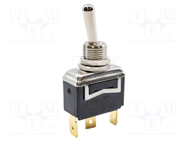 Switch: toggle; Pos: 2; SPDT; ON-ON; 15A/277VAC; 0÷85°C; on panel
