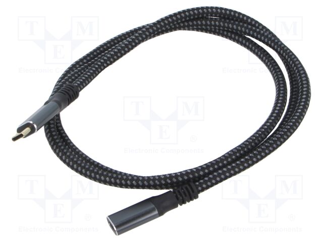 Cable; USB 3.2 Gen 2; USB C socket,USB C plug; gold-plated; 1m