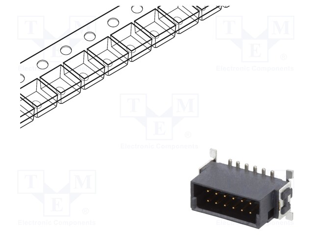 Connector: PCB to PCB; male; PIN: 12; 1.27mm; -55÷125°C; UL94V-0
