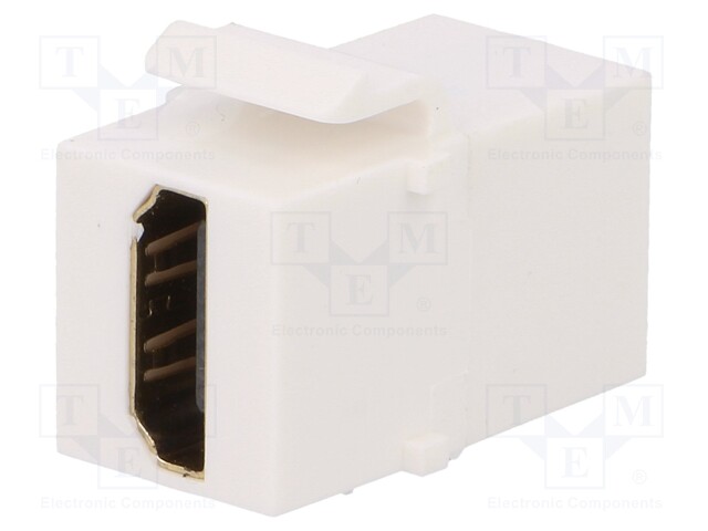 Coupler; socket; female x2; HDMI socket x2; Keystone; gold-plated