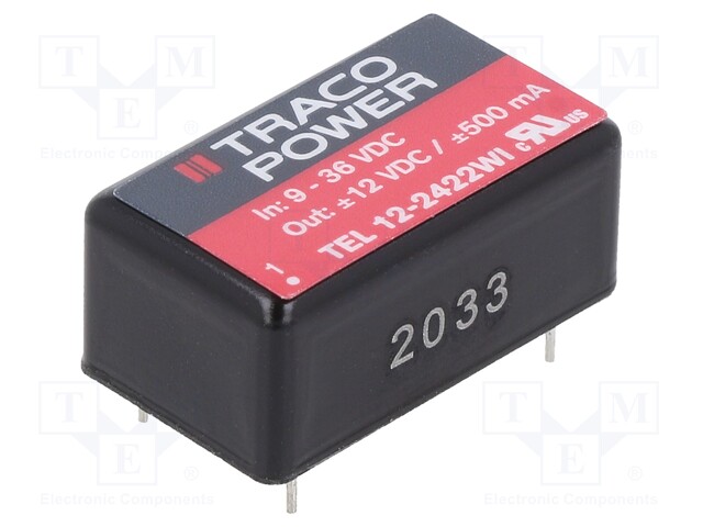 Converter: DC/DC; 12W; Uin: 9÷36V; Uout: 12VDC; Uout2: -12VDC; DIP16