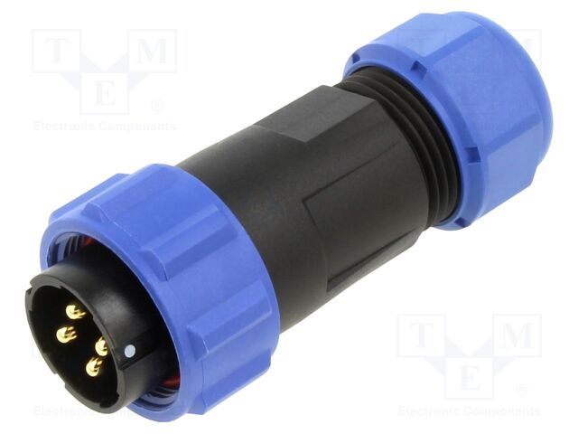 Connector: circular; plug; male; PIN: 4; IP68; SP21; 7÷12mm; 30A; 500V
