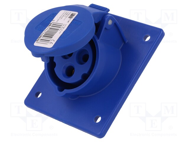 Connector: AC supply; socket; female; 16A; 230VAC; IEC 60309; IP44