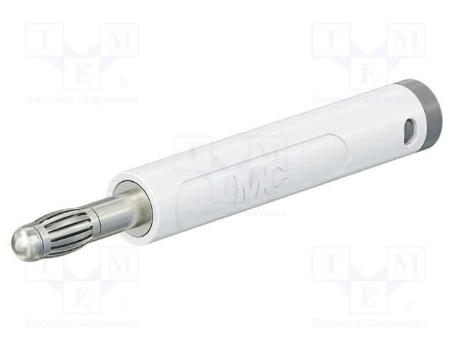 Connector: 4mm banana; plug; 32A; 30VAC; 60VDC; white; 2.5mm2