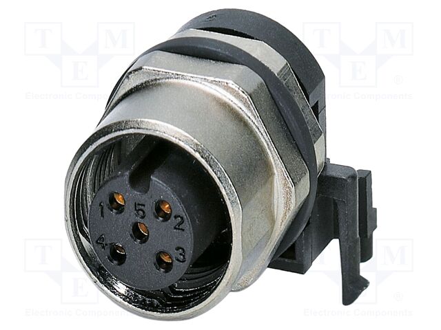 Connector: M12; socket; PIN: 5; female; 60V; angled; IP67; THR; A code