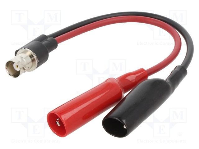 Test lead; 2x crocodile clip-BNC female plug; Urated: 150V