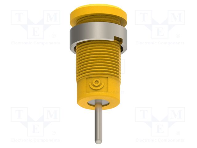Connector: 4mm banana; socket; yellow-green; nickel plated