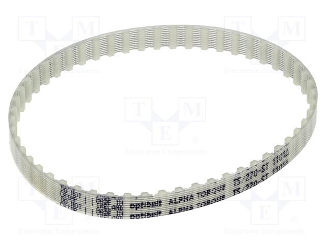 Timing belt; T5; W: 8mm; H: 2.2mm; Lw: 270mm; Tooth height: 1.2mm