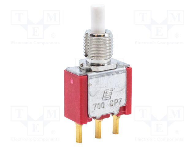 Switch: push-button; Pos: 2; SPDT; 0.02A/20VDC; 0.02A/20VAC; THT