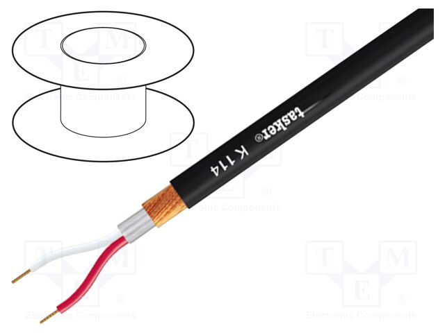 Wire: microphone cable; 2x0.25mm2; black; OFC; -15÷70°C; 5.8mm