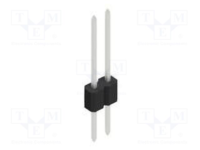 Connector: pin strips; pin header; male; PIN: 2; 1.27mm; THT; 1x2
