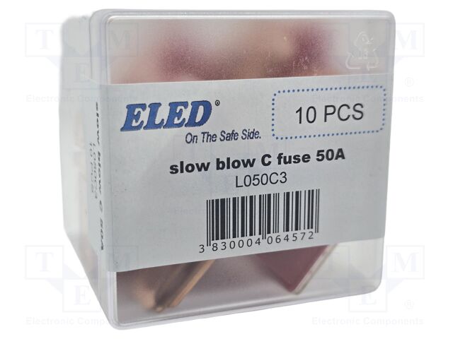 Fuse: fuse; 50A; 32VDC; automotive; 62mm; 62x15.2x22.2mm