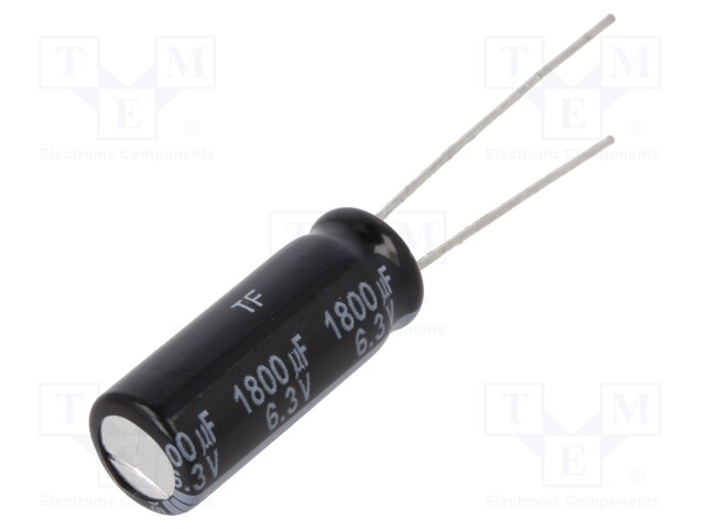 Electrolytic Capacitor, 1800 µF, 6.3 V, FS Series, ± 20%, Radial Leaded, 9000 hours @ 105°C