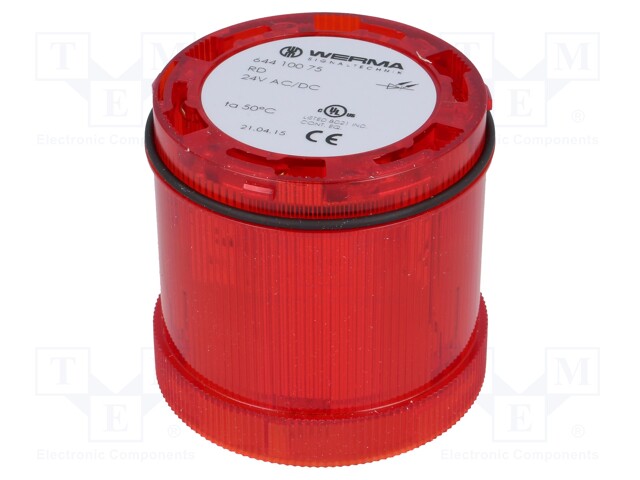 Signaller: lighting; continuous light; Colour: red; Usup: 24VDC