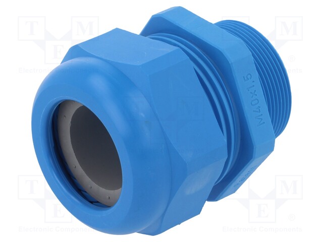 Cable gland; with long thread; M40; IP68; Mat: polyamide; blue