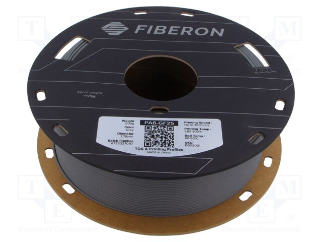Filament: PA6-GF; 1.75mm; grey; 280÷300°C; 500g; Fiberon™; PA6-GF25