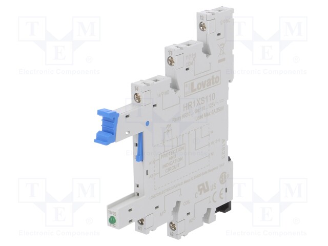 Socket; PIN: 5; 10A; 250VAC; Mounting: DIN; Series: HR10,HR20
